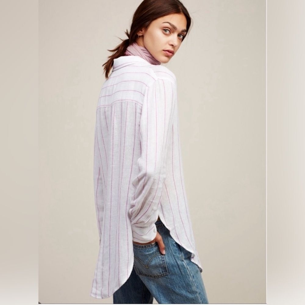 Rails Charli White / Berry Stripe Top Size M - image 2